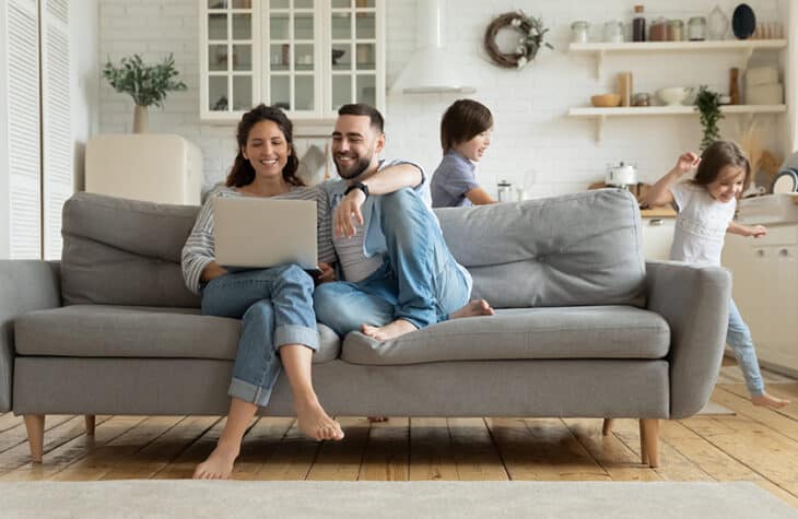family time in living room