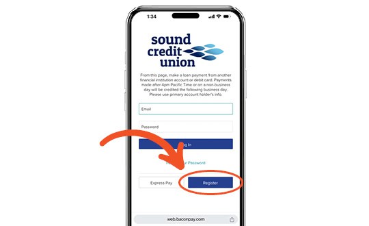 Select "Register" even if you have an online banking